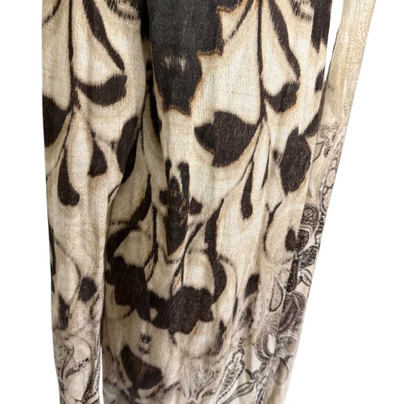 Chicos Womens Neutral Paisley Andrea Long Cardigan Sweater Brown Beige Open 1 M - Picture 3 of 16